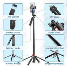 Ulanzi MA09 v2 selfie állvány, monopod telefonokhoz, bluetooth kioldó, 180cm max magasság (UL-M013GBB2)
