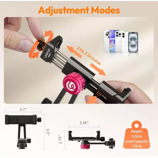 Ulanzi MA61 360 fokban elforgatható telefontartó adapter, vakupapucs (UL-M066)
