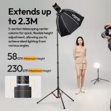 Ulanzi T230 led/lámpaállvány, 58-230cm, 5kg teherbírás, 180 fok-ban visszafordítható lábakkal (UL-T145)