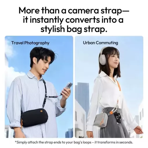 Ulanzi YF01 Y-Flex Strap, nyakpánt, csuklópánt, beépített USB-C kábel, narancs (UL-C093)