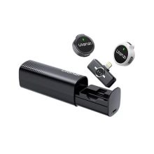 Ulanzi A21 csiptetős vezeték nélküli mikrofon, 2db mikrofon, zajszűrés, Lighting, fekete, fehér (UL-A056)