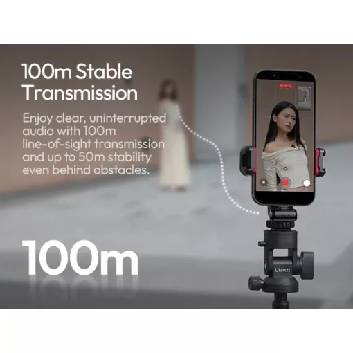 Ulanzi A200 mini csiptetős vezeték nélküli mikrofon, 2db mikrofon, zajszűrés, USB-C, fekete (UL-A046)