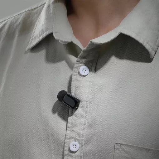 Ulanzi A200 mini csiptetős vezeték nélküli mikrofon, 2db mikrofon, zajszűrés, USB-C, fekete (UL-A046)