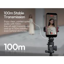 Ulanzi A200 mini csiptetős vezeték nélküli mikrofon, 2db mikrofon, zajszűrés, USB-C, fekete, fehér (UL-A048)