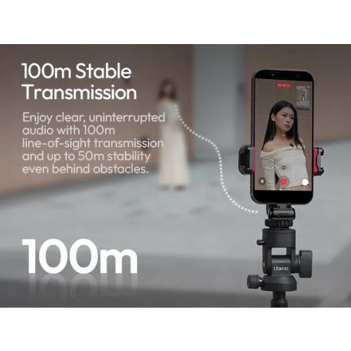 Ulanzi A200 mini csiptetős vezeték nélküli mikrofon, 2db mikrofon, zajszűrés, USB-C, fekete, fehér (UL-A048)