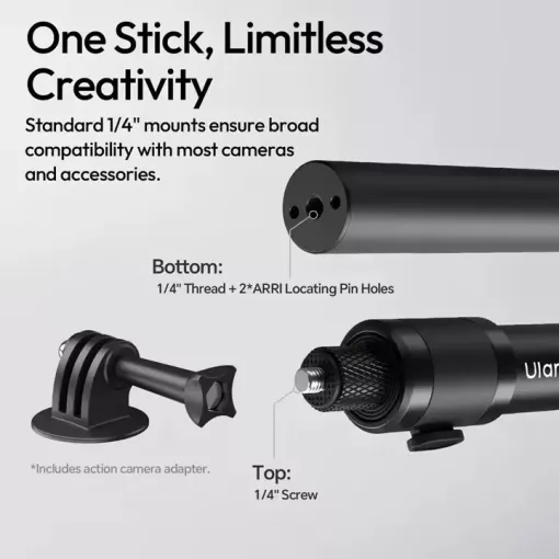 Ulanzi VL04 selfie bot, monopod, hátizsák pántra, övre rögízthető, GoPro tartó adapterrel (UL-S026)