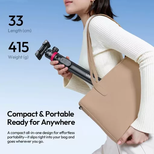 Ulanzi MT-44-2 automatikusan selfie állvány, monopod, telefontartó adapter, bluetooth, fekete (UL-S056)