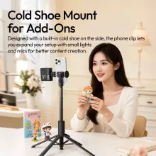 Ulanzi MT-86 automatikusan nyíló selfie állvány, monopod, telefontartó, 153cm, bluetooth, fekete (UL-S023)