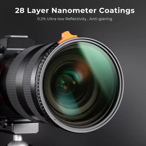 K&F Concept NANO-X Slim, HD, VARIO ND 2-400 változtatható szürkeszűrő, vízlepergető, karcálló, 49mm (KF-01-1458)