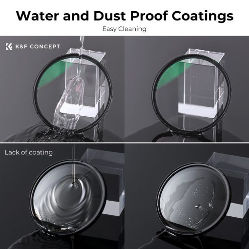 K&F Concept NANO-X series, MCUV + CPL szűrő, vízlepergető, karcálló, fém objektívsapka + , 49mm (KF-1658)