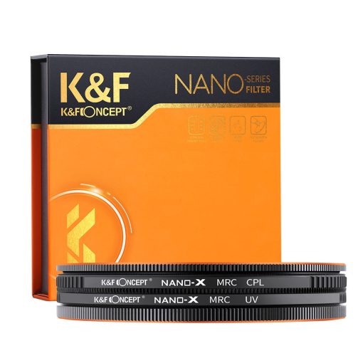 K&F Concept NANO-X series, MCUV + CPL szűrő, vízlepergető, karcálló, fém objektívsapka + tok, 58mm (KF-1661)