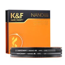 K&F Concept NANO-X series, MCUV + CPL szűrő, vízlepergető, karcálló, fém objektívsapka + tok, 77mm (KF-1665)