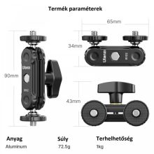 Ulanzi R102 kétfejű bilincs, mindkét oldalon 1/4-es csavarral (UL-3058)