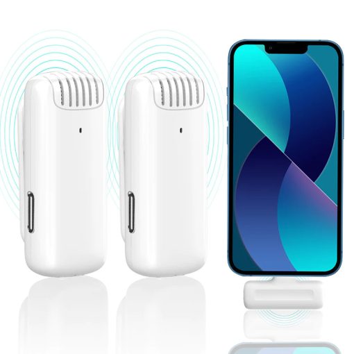 Ulanzi J12 vezeték nélküli Lavalier mikrofon 2 adó és 1 vevő IOS/APPLE készülékekhez, fehér (UL-3097)