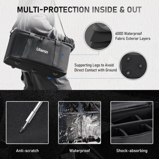 Ulanzi OM-01 nagy multifunciós hordtáska, szabadon variálható elválasztó elemekkel, 21x27x43cm (UL-B014)