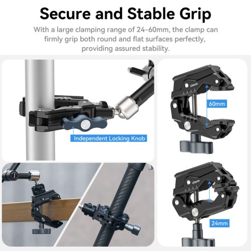 Ulanzi R011a super clamp, satu, rögzítőbilincs, HD01 10"-os magic arm (UL-T018)