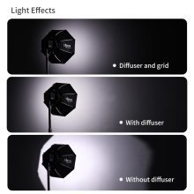 Ulanzi D540 60cm-es nyitható octagonal softbox méhsejtráccsal, Mini Bowens csatlakozás (UL-L066)