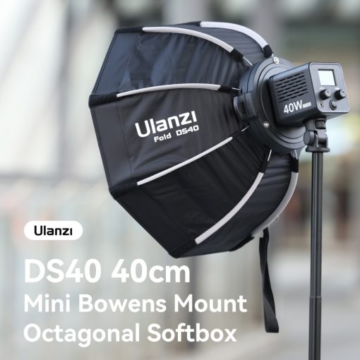 Ulanzi D540 60cm-es nyitható octagonal softbox méhsejtráccsal, Mini Bowens csatlakozás (UL-L066)