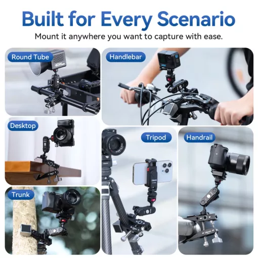 Ulanzi CU03 multi funkionális super clamp, satu + Nato clamp magic arm + arca swiss alap és talp (UL-C027)