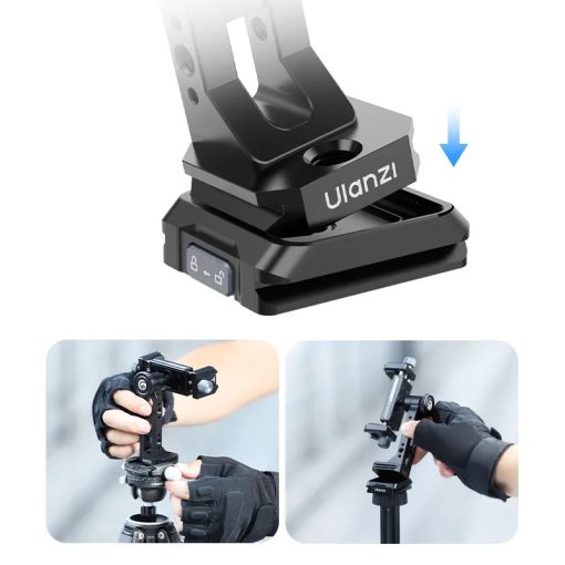 Ulanzi MA53 elforgatható telefontartó adapter, arca swiss, 1db vakupapucs, 5db 1/4" csatlakozó, fém (UL-M028)