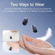 Ulanzi A30 vezeték nélküli Mini lavalier mikrofon, 2 mikrofon és 1 vevő, usb-c, lighting, fekete (UL-A014GBB1)