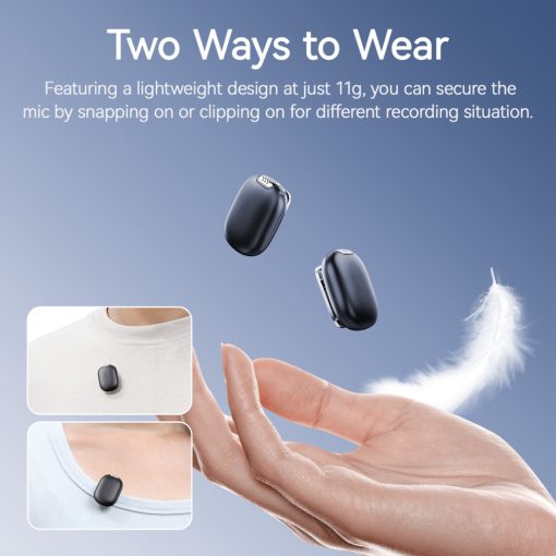 Ulanzi A30 vezeték nélküli Mini lavalier mikrofon, 2 mikrofon és 1 vevő, usb-c, lighting, fekete (UL-A014GBB1)