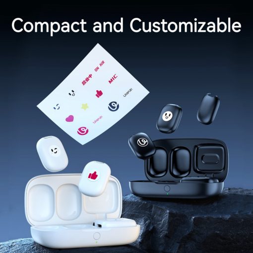 Ulanzi A30 vezeték nélküli Mini lavalier mikrofon, 2 mikrofon és 1 vevő, usb-c, lighting, fekete (UL-A014GBB1)