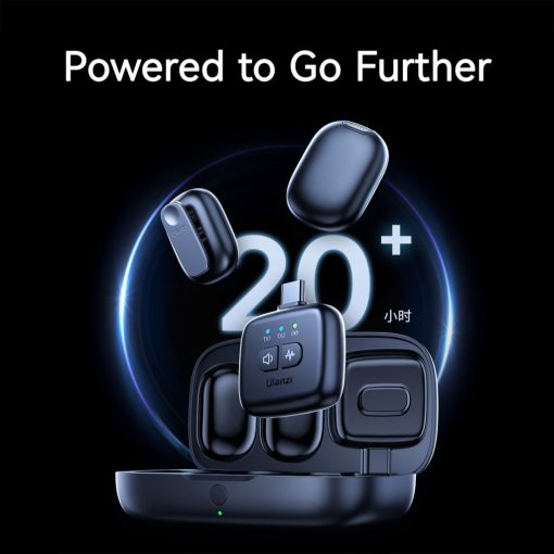 Ulanzi A30 vezeték nélküli Mini lavalier mikrofon, 2 mikrofon és 1 vevő, usb-c, lighting, fekete (UL-A014GBB1)