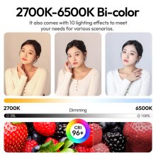 Ulanzi AL120 önfelfújó Led, 120W, 2700-6500K, 10 effekt, 100x27cm, távirányító, APP (UL-L097)