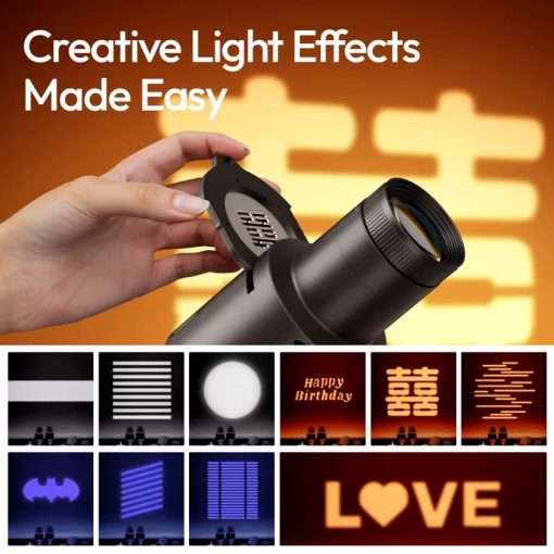 Ulanzi LAS007 snoot, optikai fényformázó, 10db grafika, mini Bowens (UL-L077)