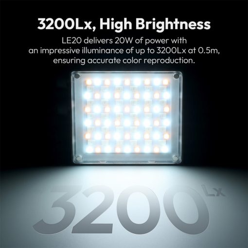 Ulanzi LE20 20W RGB fotó videó LED lámpa, 3200lux, CRI95, ventillátoros hűtés (UL-L090)