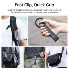 Ulanzi MA30 összehajtható mini állvány, Magsafe kompatibilis telefonokhoz, karabiner, lila (UL-M076)