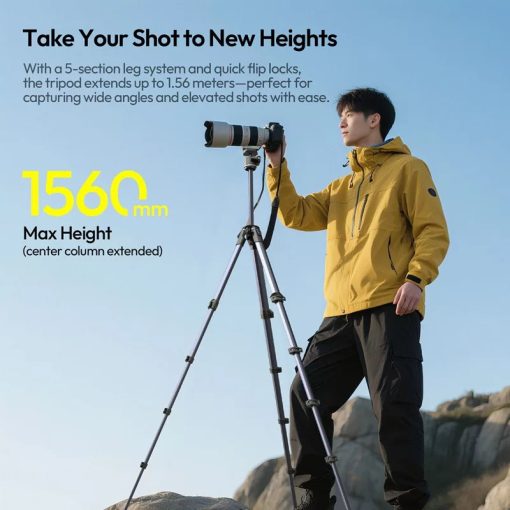 Ulanzi OMBRA II YING állvány, 156cm, 3kg teherbírás, Uka gyorscseretalp, telefontartó adapter (UL-T156)