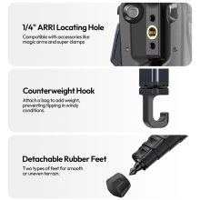 Ulanzi OMBRA II XINAG videó állvány, 157cm, fluid videófej, 3kg teherbírás, telefontartó adapter (UL-T154)