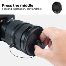 K&F Concept 3db objektívvédő sapka zsinórral + 3db törlőkendő, 58mm (KF-1993)