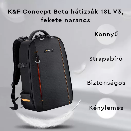 K&F Concept Beta hátizsák 18L V3, fekete narancs (KF-13-140)