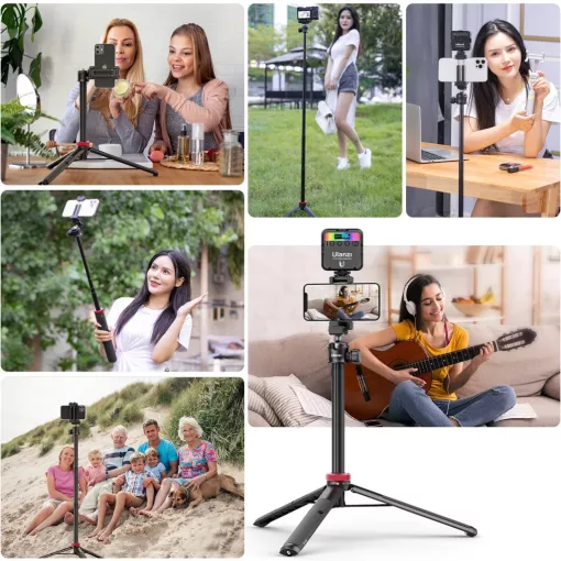 Ulanzi MT-44 E selfie állvány, monopod, telefontartó adapter, 149cm max magasság, fekete (UL-2502E)