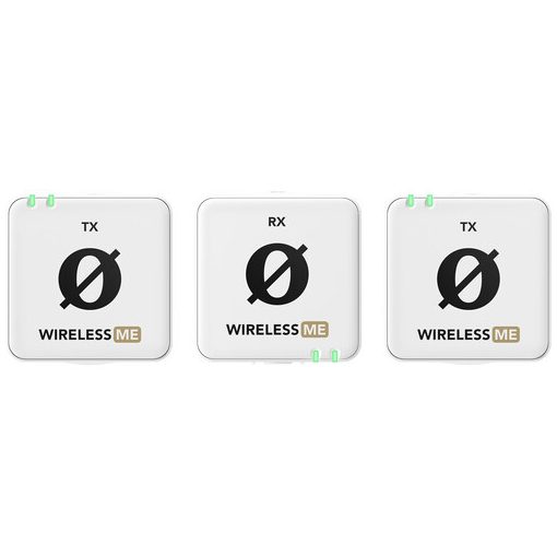 RODE WIRELESS ME FEHÉR DUAL ULTRA KOMPAKT DIGITÁLIS VEZETÉK NÉLKÜLI MIKROFON RENDSZER KÉT ADÓVAL, ADÓKBA ÉS VEVŐBE ÉPÍTETT MIKROFONNAL  (WIMEDUAL)
