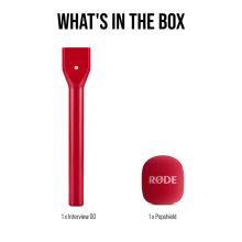 RODE Interview GO mikrofonfogó nyél vezeték néküli mikrofonokhoz, piros