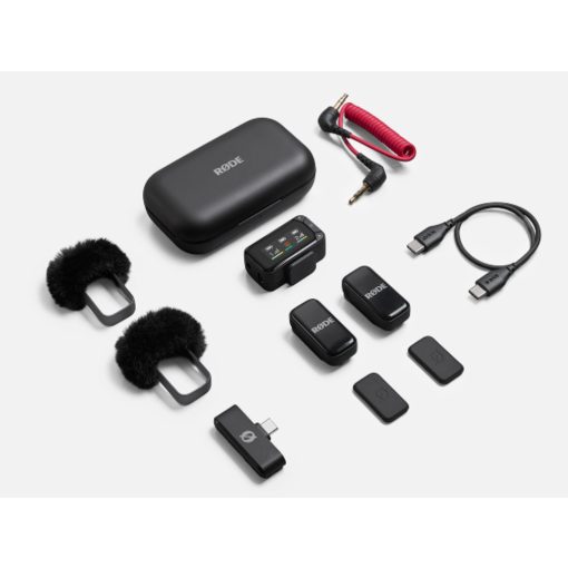 Rode Wireless Micro Camera Kit két csatornás kompakt vezeték nélküli mikrofon (USB-C), fekete 