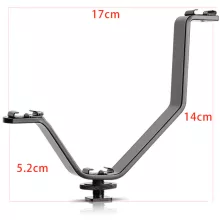Mikrosat V-alakú hármas univerzális vakupapucs Adapter - L méret - Led lámpához, monitorhoz, mikrofonhoz