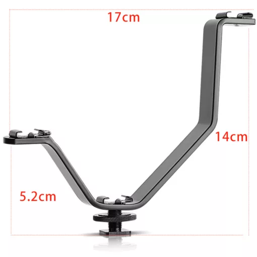 Mikrosat V-alakú hármas univerzális vakupapucs Adapter - L méret - Led lámpához, monitorhoz, mikrofonhoz