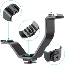 Mikrosat V-alakú hármas univerzális vakupapucs Adapter - L méret - Led lámpához, monitorhoz, mikrofonhoz