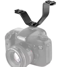 Mikrosat V-alakú hármas univerzális vakupapucs Adapter - S méret - Led lámpához, monitorhoz, mikrofonhoz