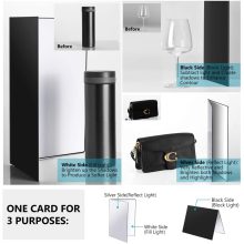 Mikrosat RE223 3in1 Összehajtható Karton Derítőlap - A3  (Ezüst/Fekete/Fehér)