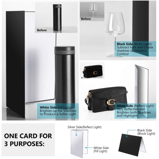 Mikrosat RE223 3in1 Összehajtható Karton Derítőlap - A3  (Ezüst/Fekete/Fehér)