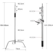 Mikrosat CS-340BP C-Stand PRO Állvány Állítható Boom Karral, súlyzsákkal (max. 20kg, 340cm)