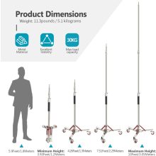 Mikrosat FR-3030 Lámpaállvány, kerekekkel (3m, 30kg)