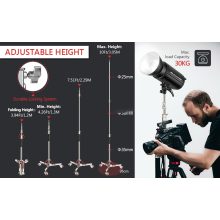 Mikrosat FR-3030 Lámpaállvány, kerekekkel (3m, 30kg)