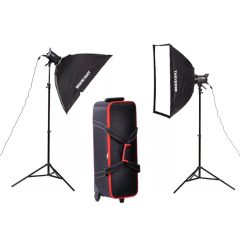   Suli/ovi fotós LED szett - Godox LE300Bi LED Lámpa- Mikrosat 4Click 60x90cm softbox - hortáskában